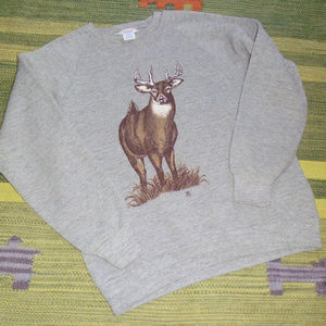 Vintage gray Deer sweatshirt crewneck Jerzees M